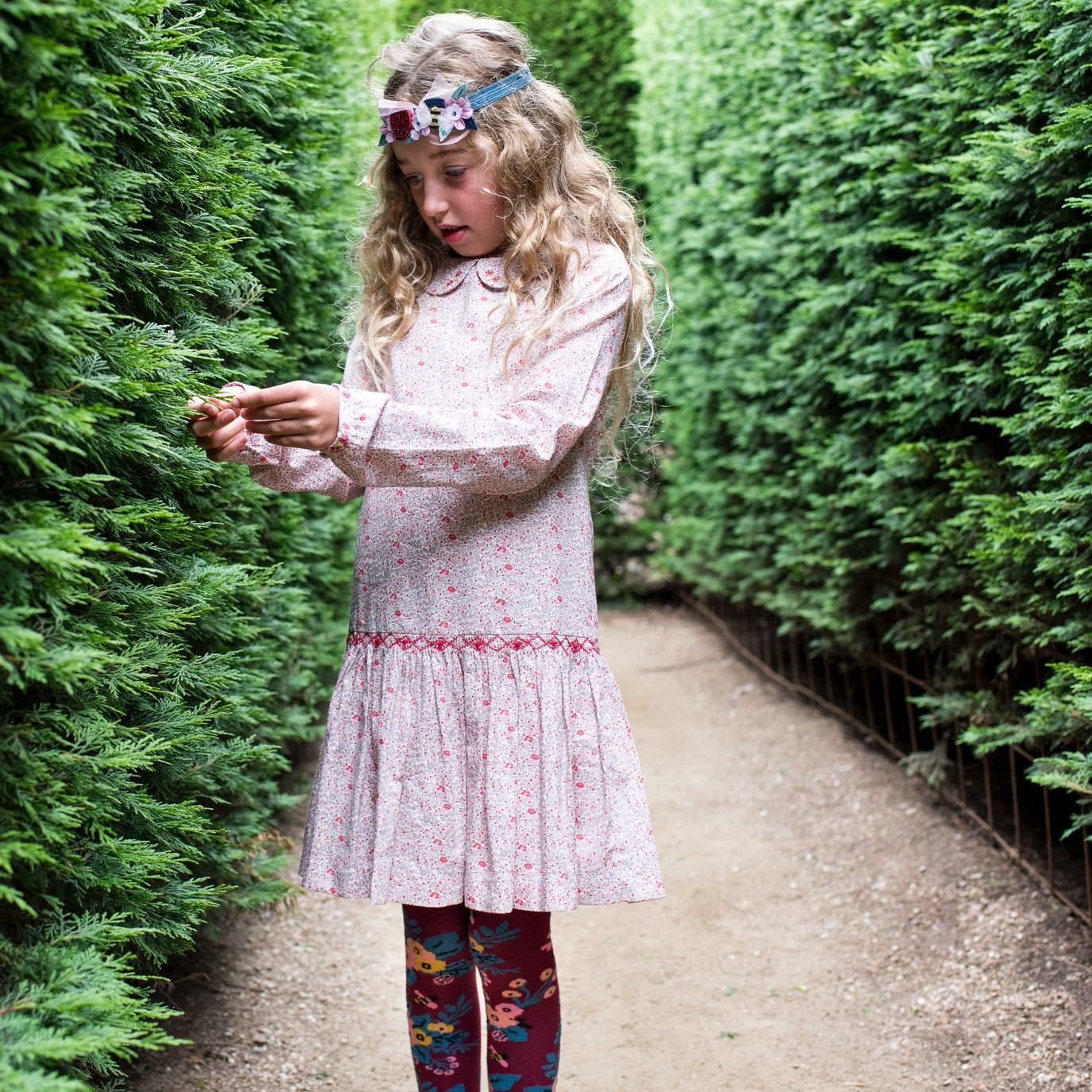 Billy Loves Audrey - Tights - Garden - Plum - Socks & Tights - Bmini | Design for Kids